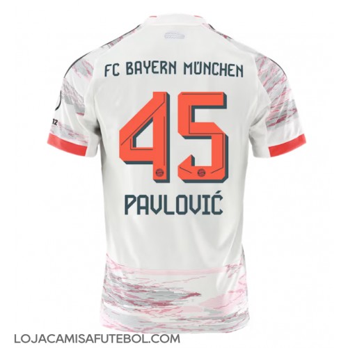 Camisa de Futebol Bayern Munich Aleksandar Pavlovic #45 Equipamento Secundário 2025-26 Manga Curta